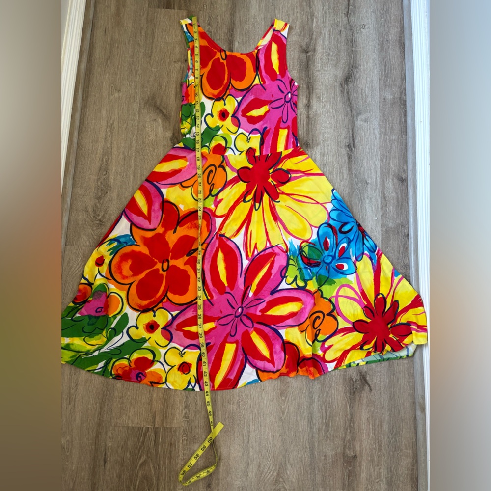 Jams World Multicolor Floral Midi Dress in Yellow, Pink, Blue, Green - Picture 14 of 14